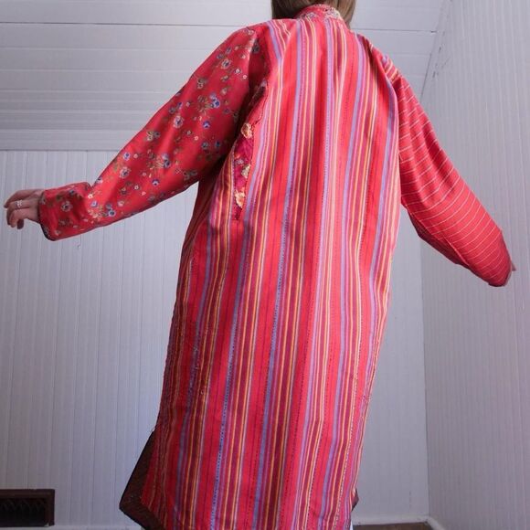 Stunning vintage Turkmen Chodor tribe handmade robe/jacket/duster - Picture 3 of 12